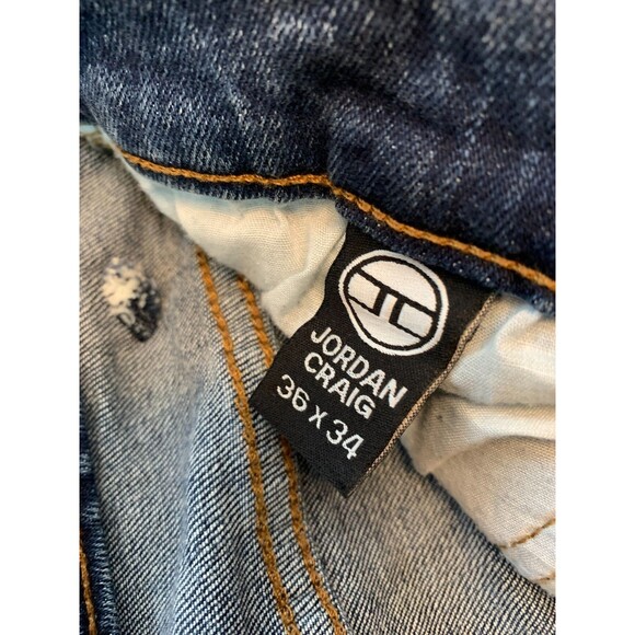 Jordan Craig Jeans Mens 36x34 Sean Elmhurst Distressed Slim Fit Stretch Denim - Picture 8 of 10